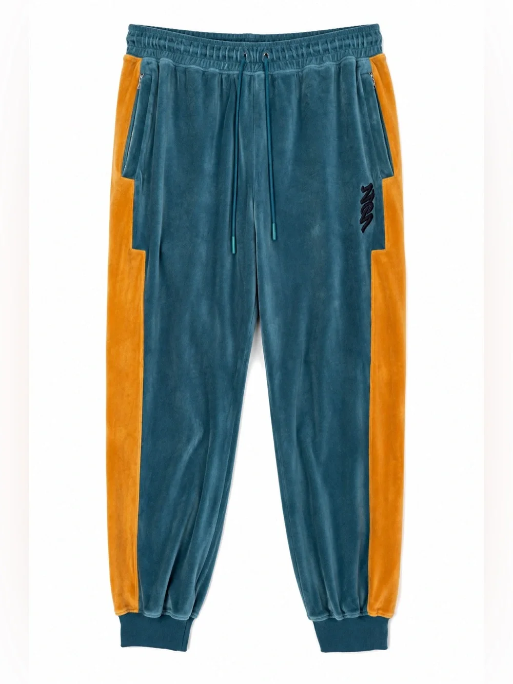 Jordan Y2K Velour Track Pants Men’s M Teal Gold Colorblock Jumpman Joggers
